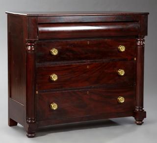 Appraisal: American Late Classical Carved Mahogany Chest of D American Late