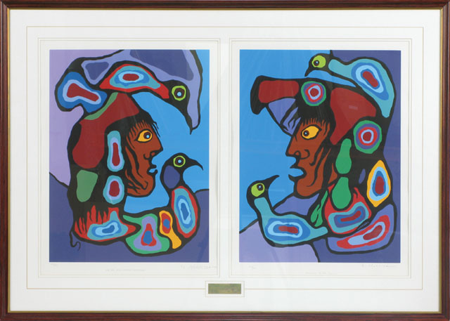 Appraisal: NORVAL H MORRISSEAU also known as Copper Thunderbird two serigraphs