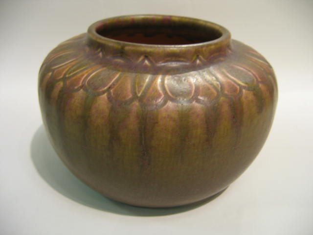 Appraisal: WILLIAM E HENTSCHEL FOR ROOKWOOD Bulbous form matte glaze vase