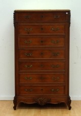 Appraisal: A th Century French semanier with marble top cms long