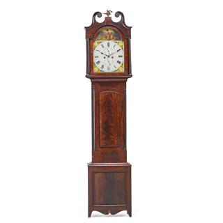 Appraisal: GEORGE III MAHOGANY TALL CASE CLOCK Dial signed William McKewan