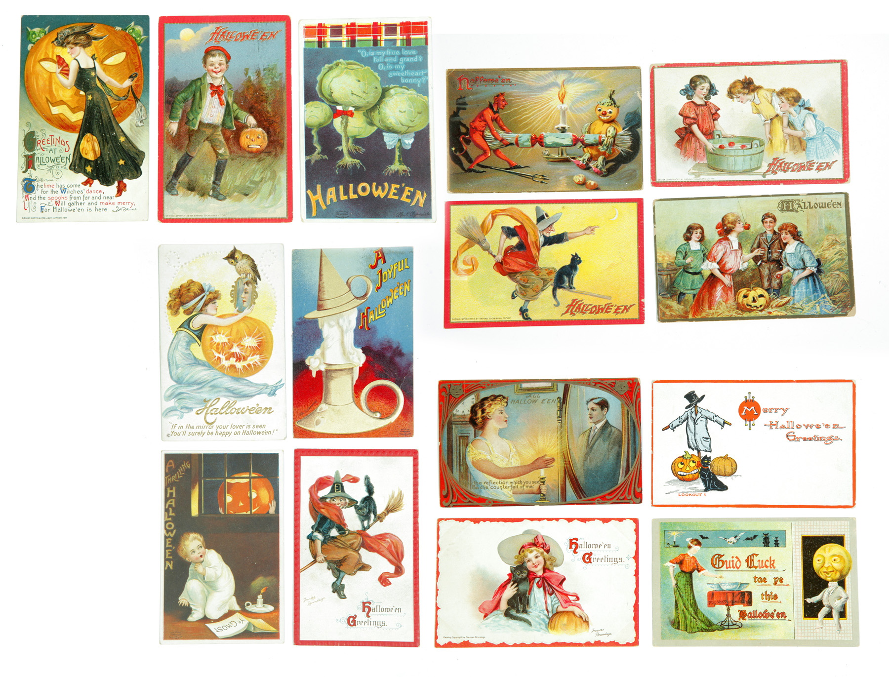 Appraisal: COLLECTION OF HALLOWEEN POSTCARDS INCLUDING JOHN WINSCH American and German