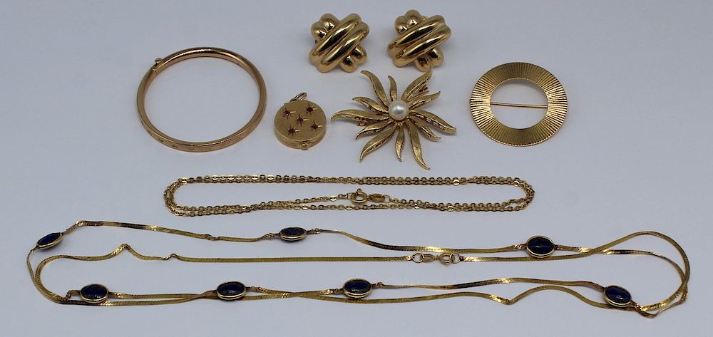 Appraisal: JEWELRY Assorted kt and kt Gold Jewelry Includes a pair