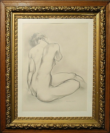 Appraisal: - Soyer Raphael American New York - charcoal drawing of