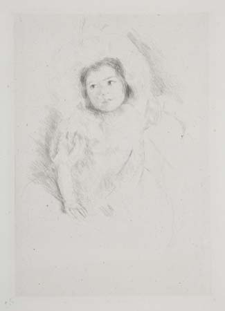 Appraisal: MARY CASSATT Margot Wearing a Bonnet Drypoint circa x mm