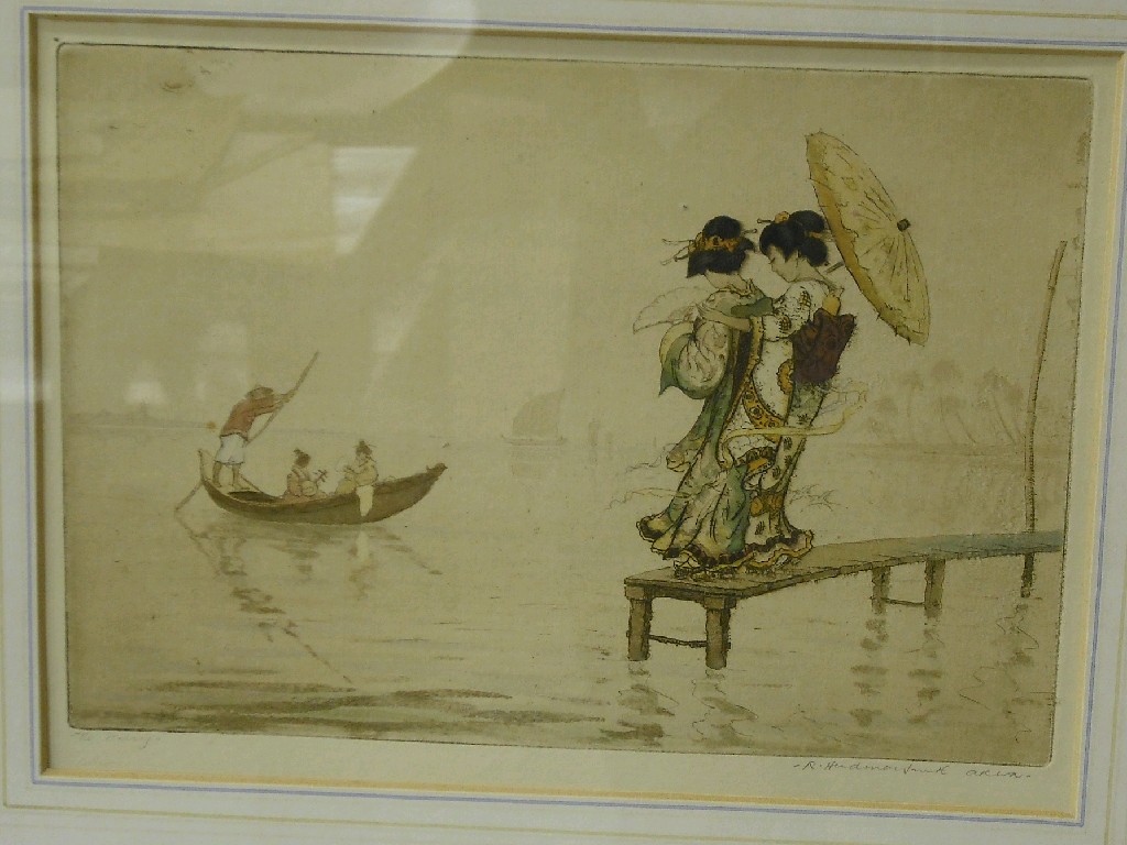 Appraisal: Robert Herdman Smith - - 'The Ferry' Japanese subject with