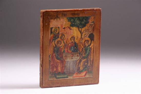 Appraisal: RUSSIAN ICON OF THE OLD TESTAMENT TRINITY late th century