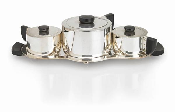 Appraisal: A Wilcox S P Co silver-plate and ebonised four-piece tea