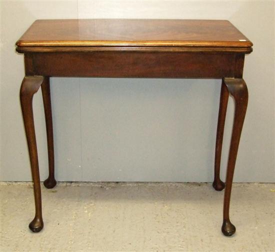 Appraisal: Twentieth century mahogany fold-over card table on cabriole legs h