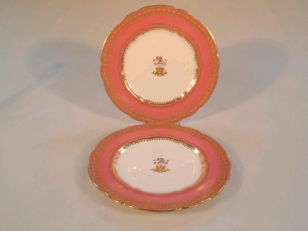 Appraisal: A pair of mid thC Coalport dessert plates retailed by