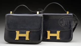 Appraisal: FINE PAIR OF VINTAGE HERMES CONSTANCE LADY'S HANDBAGS FINE PAIR