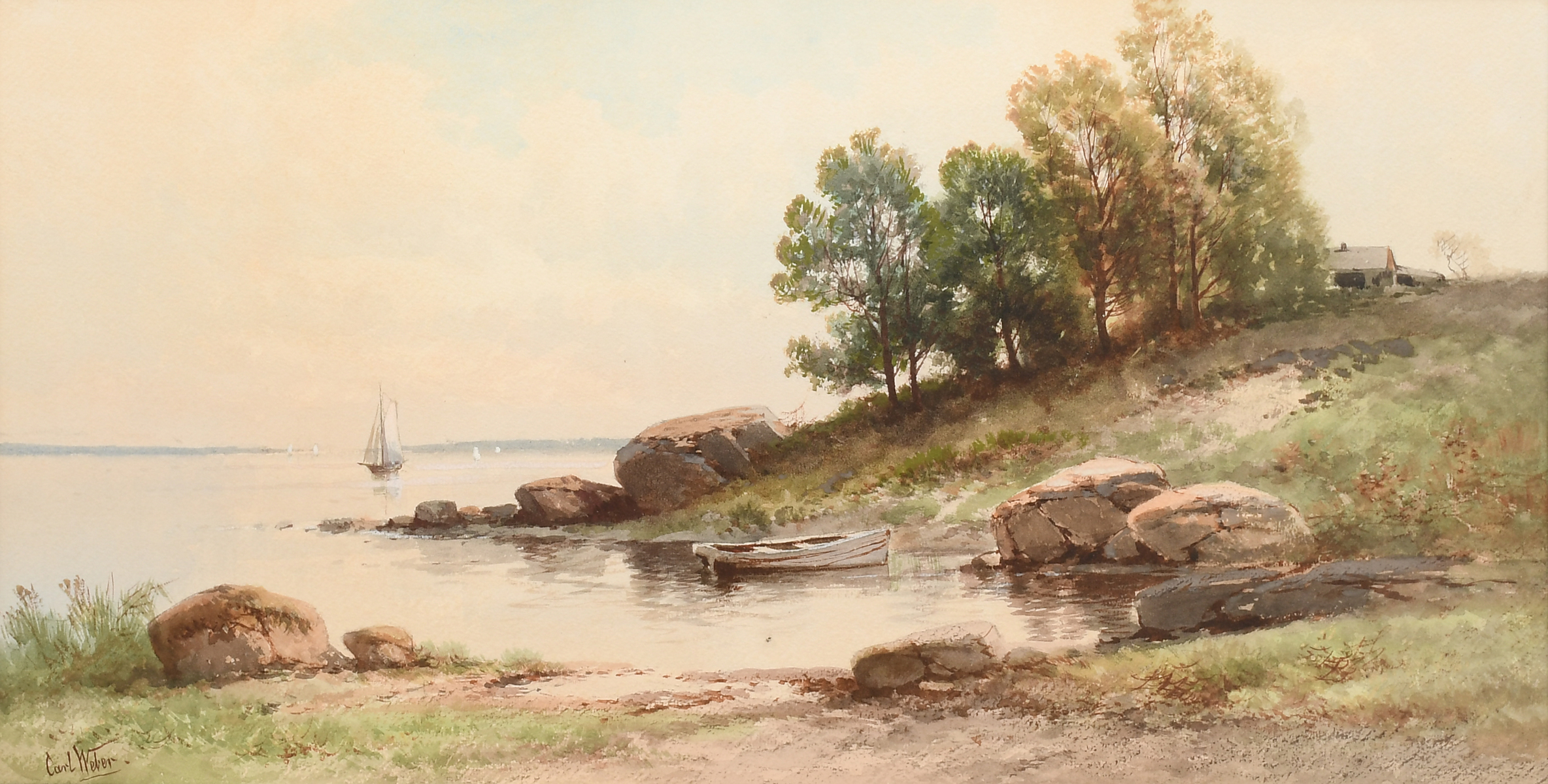 Appraisal: WEBBER Carl American German - Peaceful Day Sailing on Lake