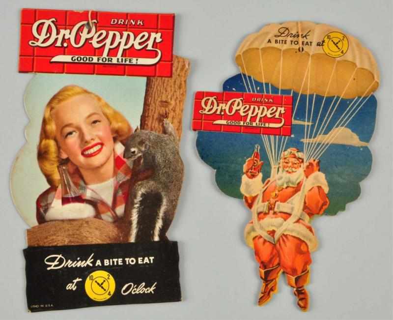 Appraisal: Lot of Die-Cut Dr Pepper Two-Sided Fan Pulls Description Late