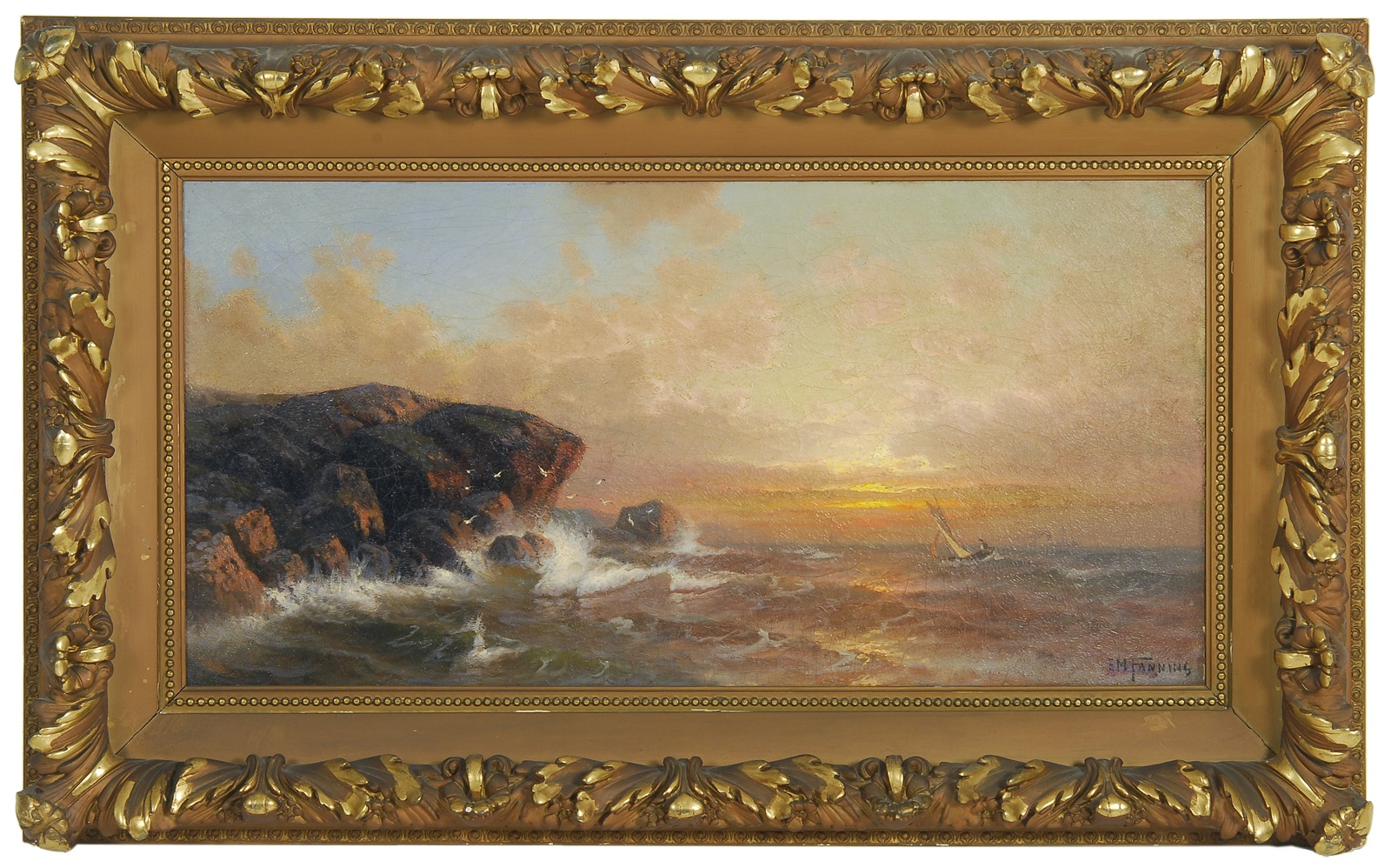 Appraisal: E M FANNINGAmerican th CenturyLuminous seascape with ship off a