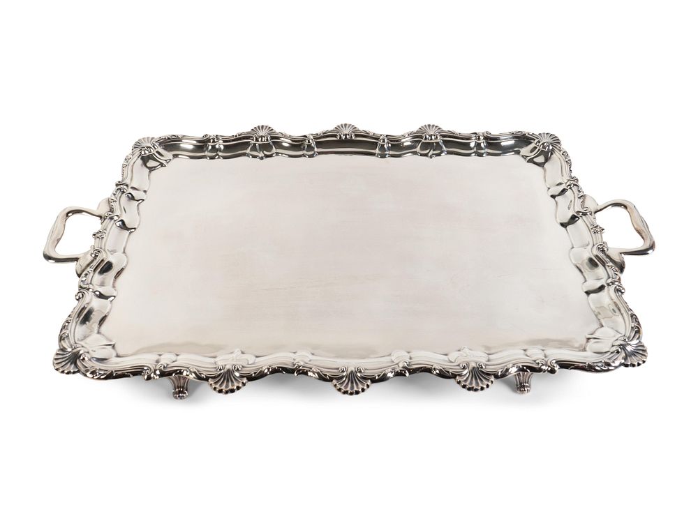 Appraisal: An English Silver Two-Handle Serving Tray Length over handles x