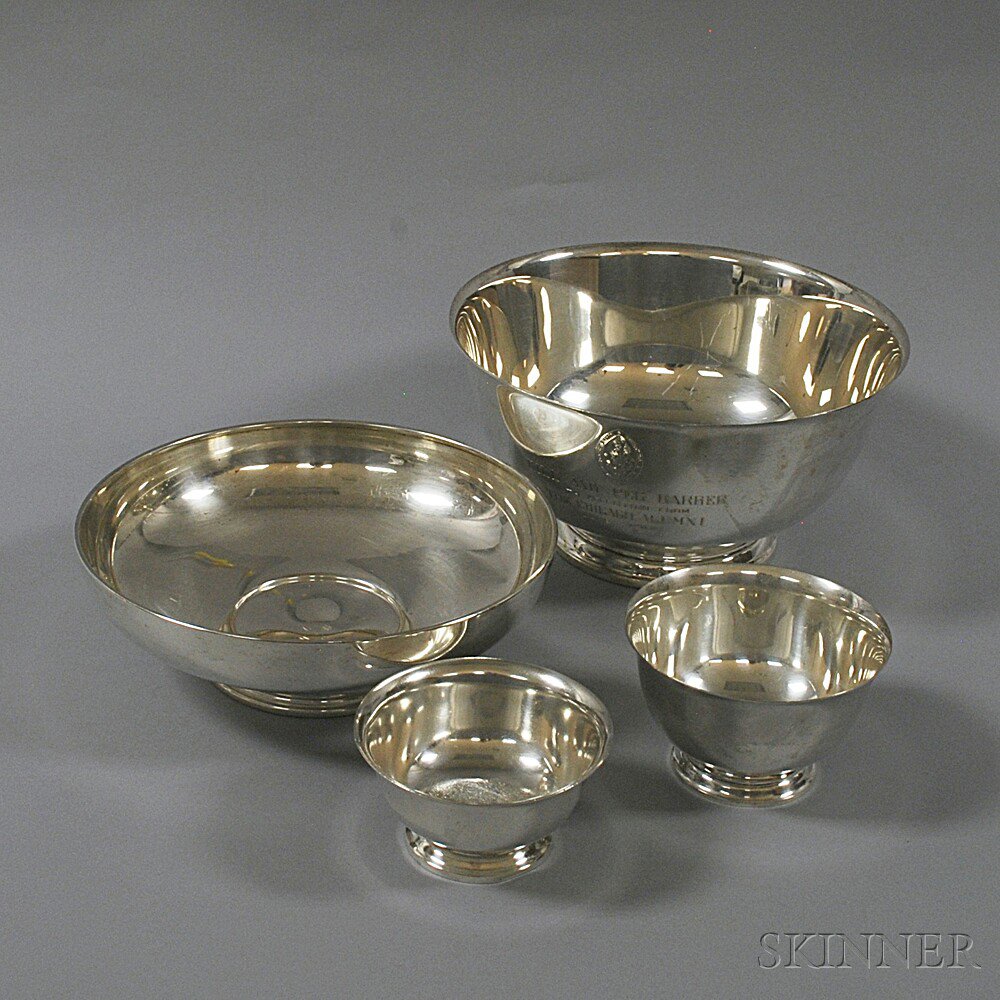 Appraisal: Four Sterling Silver Bowls a Wallace low footed bowl and