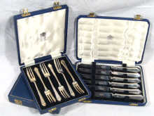 Appraisal: Two boxed sets of six matching silver cake forks by