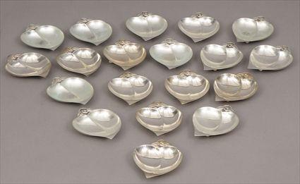 Appraisal: Nineteen Tiffany Co Sterling Silver Leaf-Form Small Dishes x in