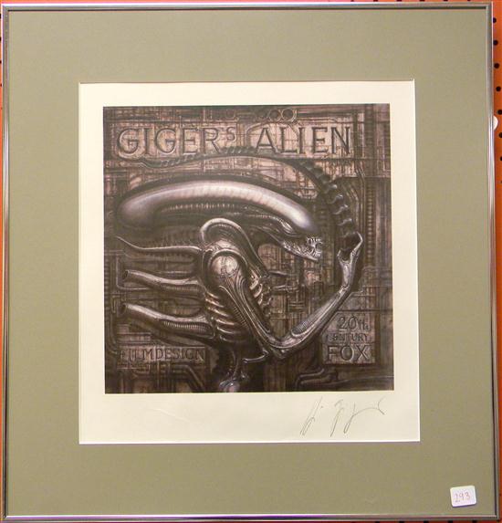 Appraisal: H R Giger ''Monster I Giger's Alien '' lithograph signed