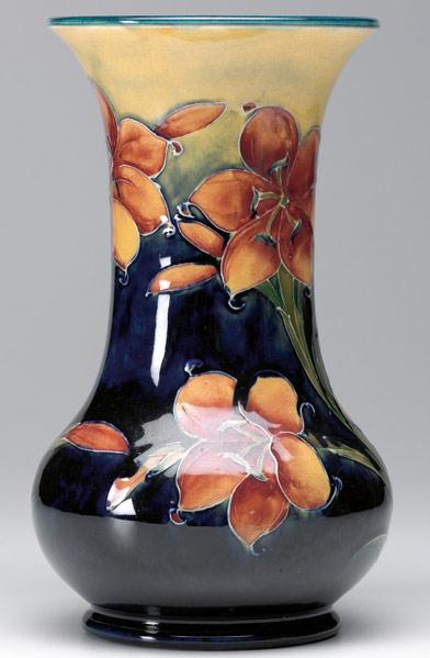 Appraisal: MOORCROFT Bulbous vase in the Lily pattern Some scratches inside