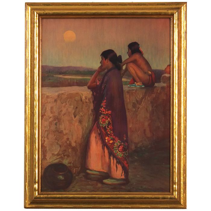 Appraisal: Eanger Irving Crouse Twilight color offset print x Copyright Campbell