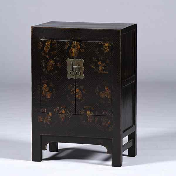 Appraisal: Chinese Black Lacquered Chest Chinese A black lacquered chest with