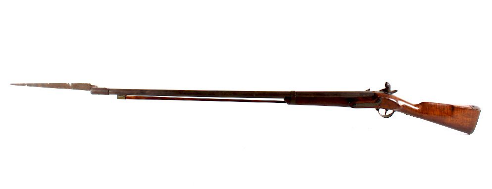 Appraisal: Early Black Powder Musket with Bayonet - Included in this