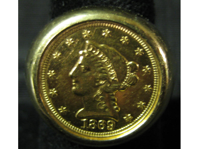 Appraisal: COIN RING k yellow gold man's ring with one bezel