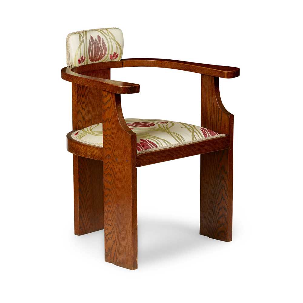 Appraisal: MANNER OF M H BAILLIE SCOTT ARMCHAIR CIRCA oak with