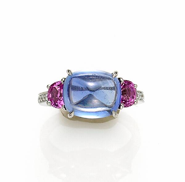 Appraisal: A natural sapphire pink sapphire and diamond ring Paolo Costagli