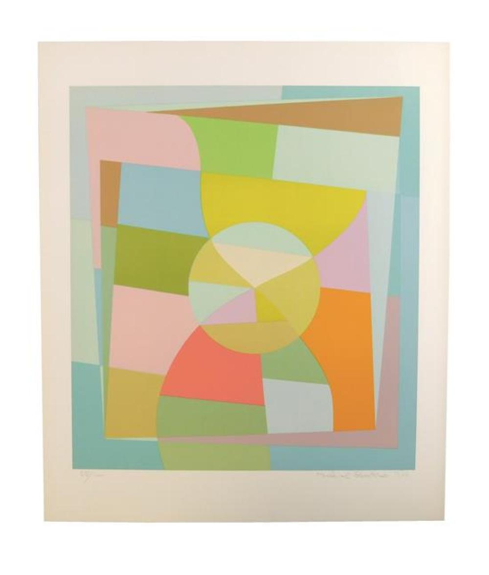 Appraisal: Michiel Theobald Gloeckner German-American - lithograph depicts abstract geometric composition