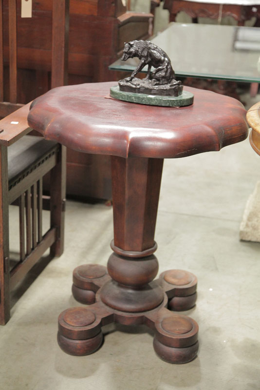 Appraisal: EMPIRE SIDE TABLE Round mahogany table with paneled support and