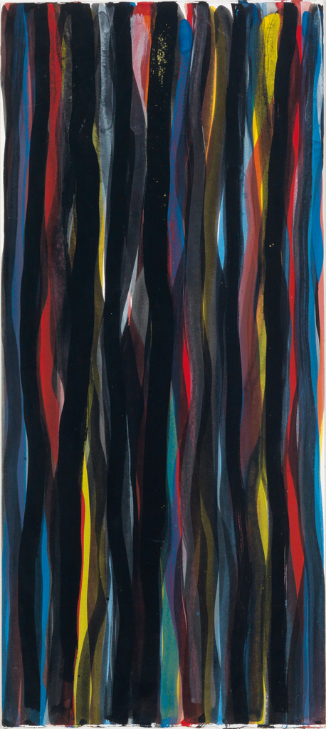 Appraisal: SOL LEWITT Vertical Brush Strokes Gouache on white wove paper