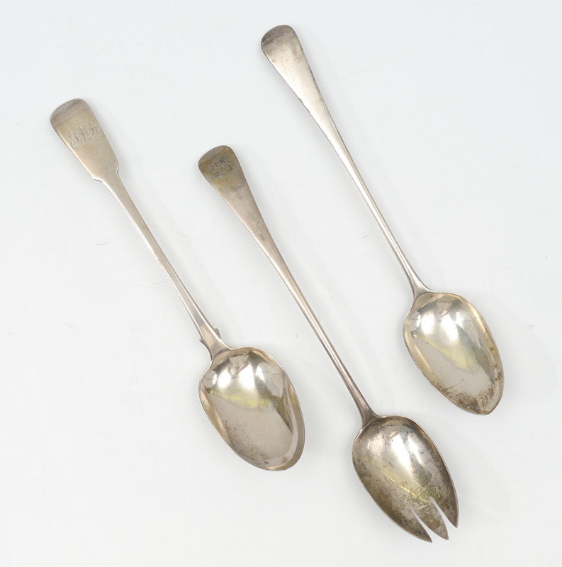 Appraisal: PIECE ENGLISH SILVER STUFFING SPOONS pieces total to include London