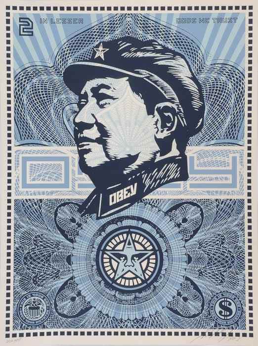 Appraisal: Shepard Fairey American Obey screenprint in colours signed and dated