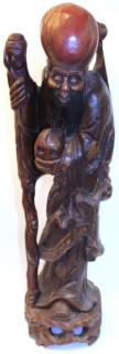 Appraisal: Chinese Carved Wood Shou God of Longevity Figure Carved wood