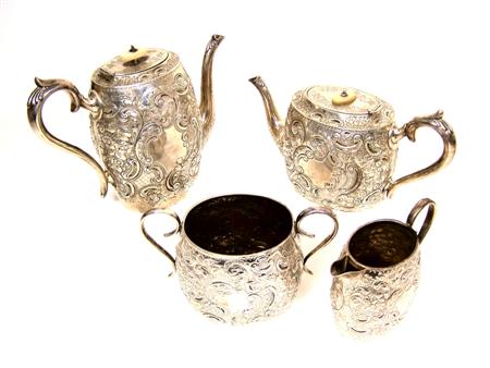 Appraisal: A late Victorian four piece tea and coffee service J