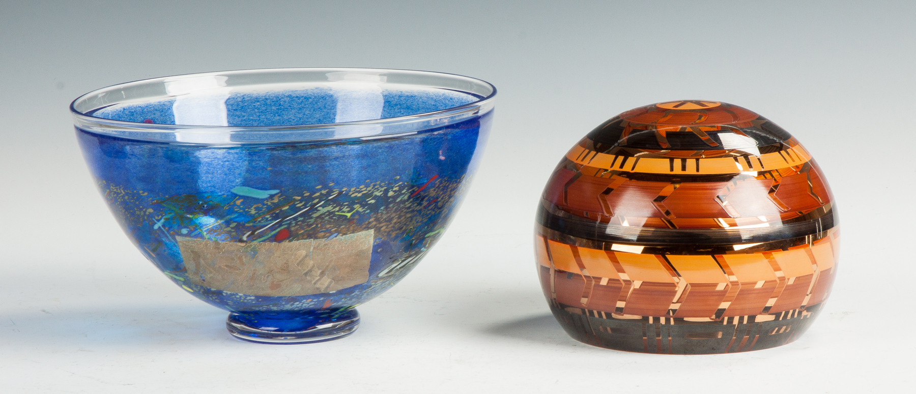 Appraisal: Two Pieces of Contemporary Art Glass L Sgn Kosta Boda