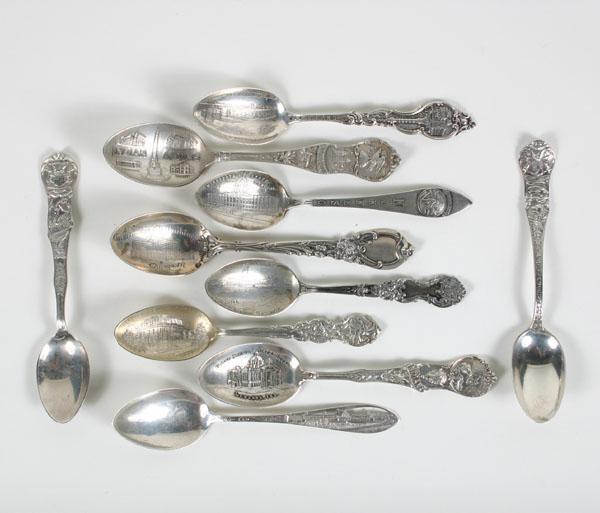 Appraisal: Lot of sterling souvenir spoons four Michigan including Mackinac Isle