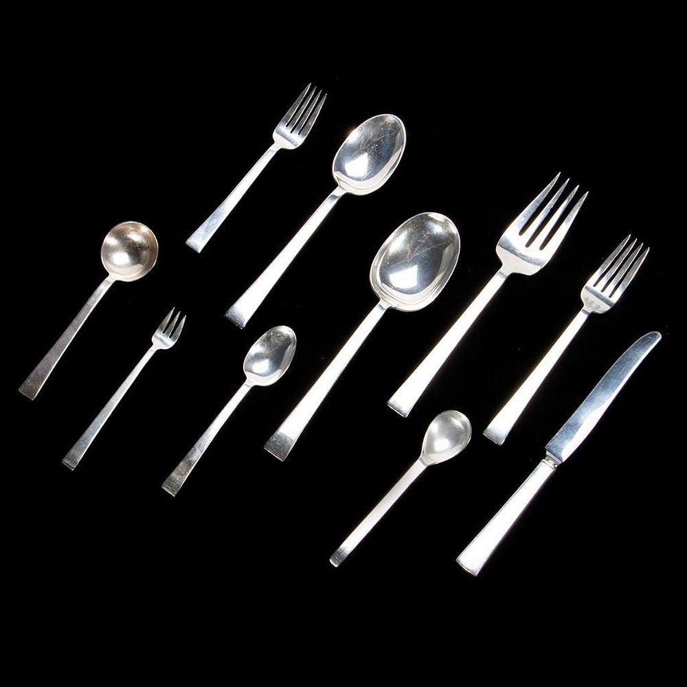 Appraisal: A sterling silver flatware service A sterling silver flatware service