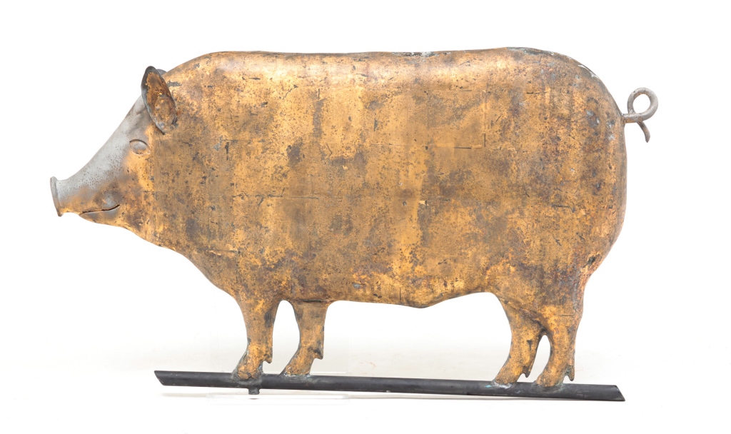 Appraisal: Second half th century Full bodied copper pig with cast