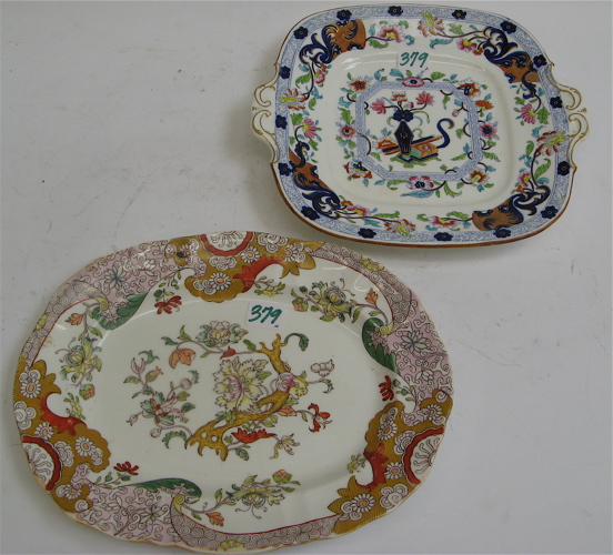 Appraisal: TWO ENGLISH ENAMELED SERVING PIECES One is an Imari pattern