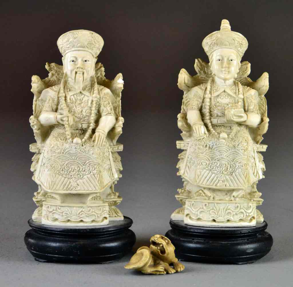 Appraisal: Chinese Composite FiguresConsisting of and emperor and an empress on