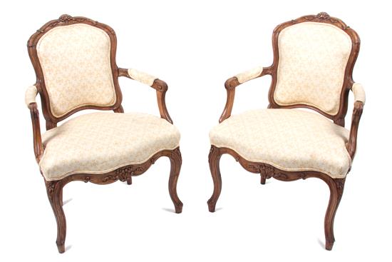 Appraisal: Sale Lot A Set of Four Louis XV Style Fauteuils