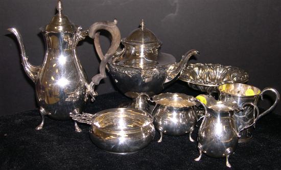 Appraisal: Sterling silver including a non-matching tea and coffee pot both