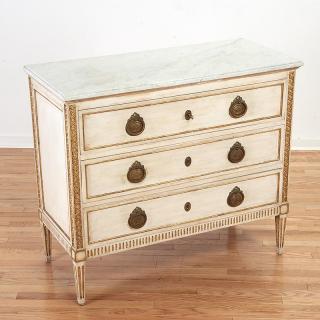 Appraisal: Swedish Neo-classical style marble-top commode Mid th c gilt and