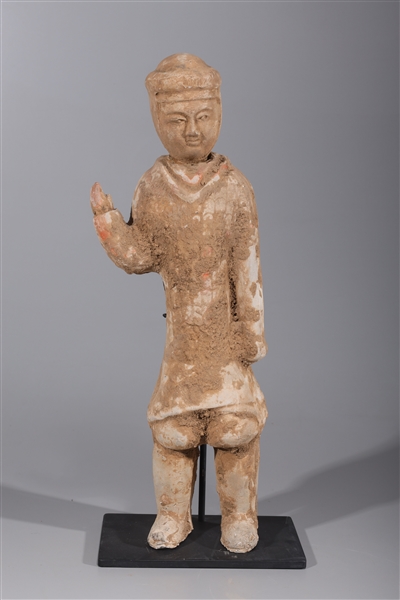 Appraisal: Chinese Han dynasty style pottery standing figure some pigment remaining