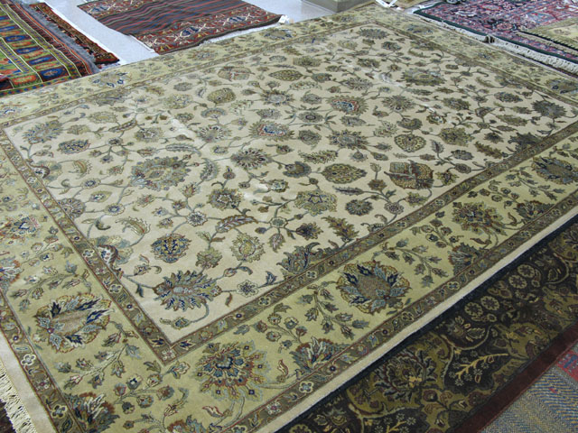 Appraisal: FINE ORIENTAL SILK AND WOOL CARPET Persian Isfahan design the