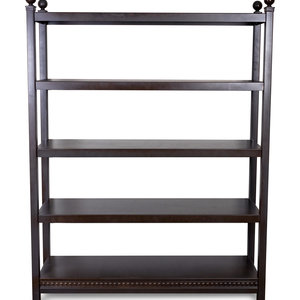 Appraisal: A Contemporary Black-Painted Metal Bookcase Height x width x depth