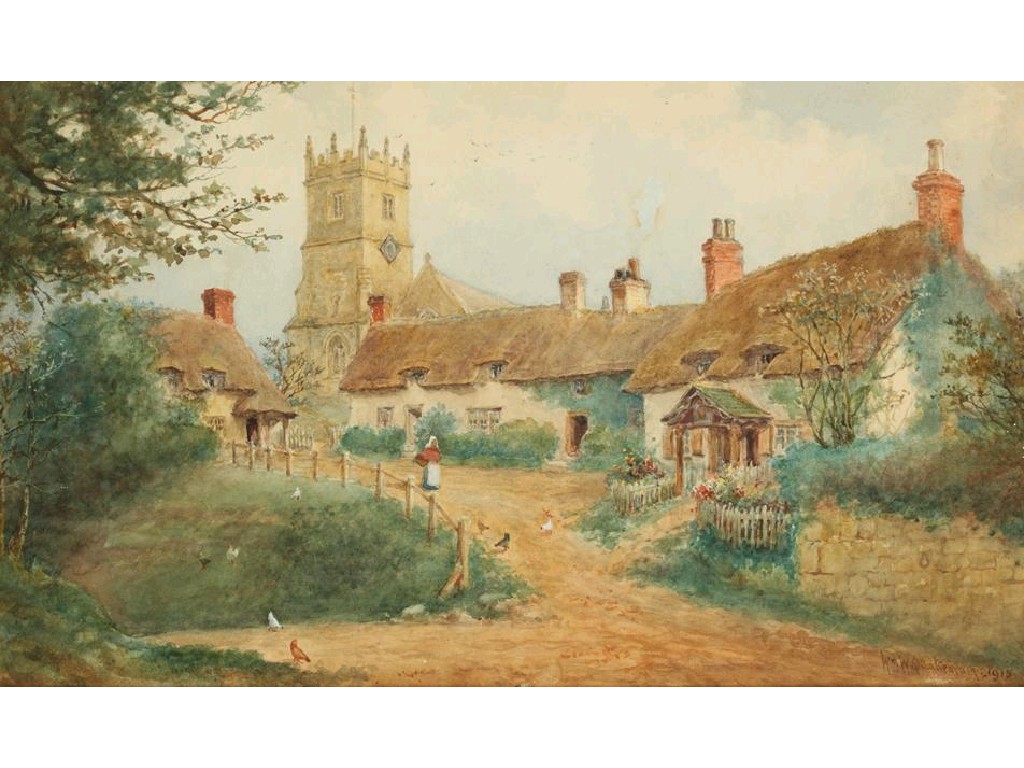 Appraisal: W W QUATREMAIN Cottages near Stratford on Avon signed and